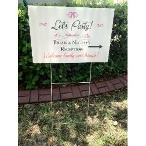 New Lawn Sign Personalized for Wedding or Event, w Metal Stand, Party 