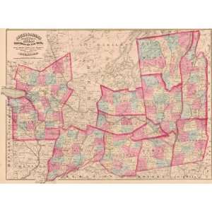 Asher & Adams 1871 Map of Oneida, Madison, Otsego, Fulton, Montgomery 