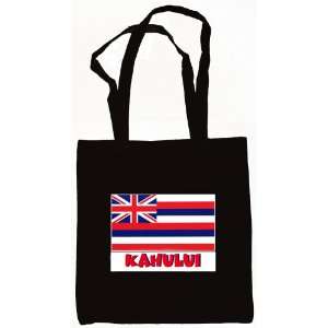  Kahului Hawaii Souvenir Canvas Tote Bag Black Everything 