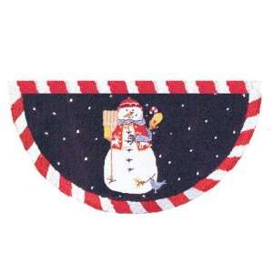    Frosty Snowman Fire Place Rug 36 Half Circle