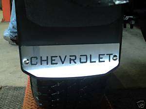 STAINLESS STEEL CHEVROLET LOGO MUD FLAPS GUARDS  