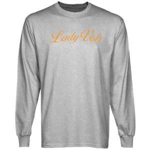 Tennessee Lady Vols Ash Old Script Long Sleeve T shirt 