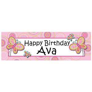  Mod Butterfly Personalized Banner 18 x 54 All Weather 