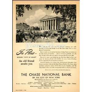  1946 Vintage Ad Chase National Bank, The In Paris   An old 