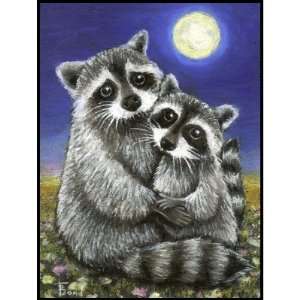  Two raccoons madly in love Postage