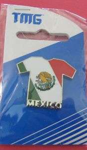 Mexico Soccer Football T Shirt Flag Pin New  