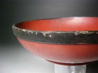 Japanese Old URUSHI HACHI lacquer tree bowl Edo period  