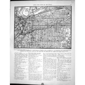   Antique Map 1936 Plan Kansas City Missouri United States America