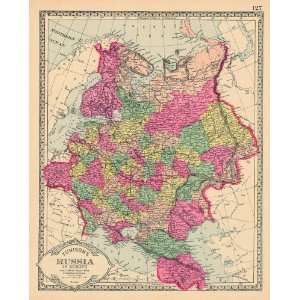  Tunison 1887 Antique Map of Russia in Europe Office 