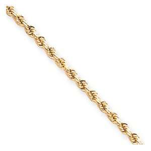    10K Yellow Gold 3mm Handmade Diamond Cut Rope 24 Chain: Jewelry