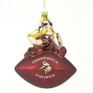   Vikings NFL Glass Mascot Football Ornament (6) Everything Else