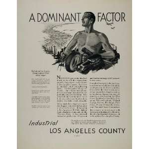   County Industry Strong Muscle Man   Original Print Ad