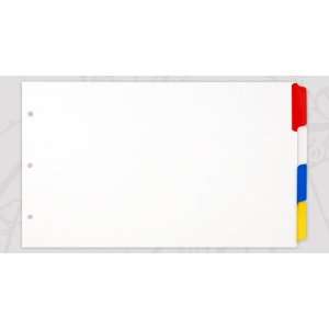   5x14 4 White Tabbed Dividers with Multi Color Tabs