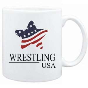   New  Wrestling Usa Star Color   America  Mug Sports