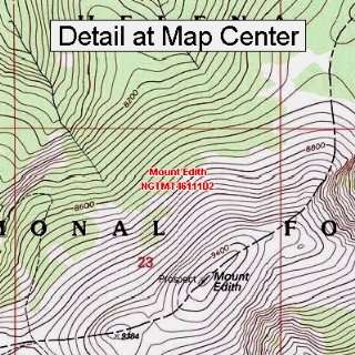   Topographic Quadrangle Map   Mount Edith, Montana (Folded/Waterproof