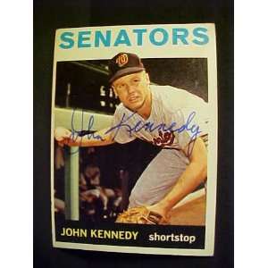 John Kennedy Washington Senators #203 1964 Topps Autographed Baseball 