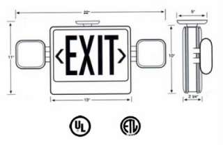 LED Exit Sign Emergency Light Combo Standard UL Listed  