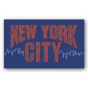 New York City Boroughs (orange on blue) by L.A. Pop Art 7.5x12.5 Art 