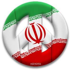 Peace Symbol Magnet of Iran Flag by MEYOTO LLC