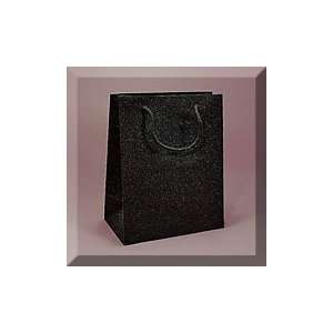  10ea   6 1/4 X 3 X 6 1/4 Black Glitter Grain Bag Health 