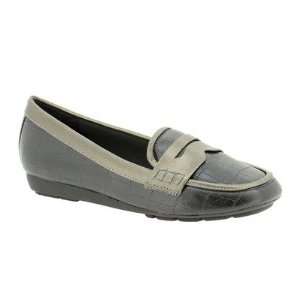    Annie Shoes 45304 Black Croc/Pewter Womens Maggie Loafer: Baby