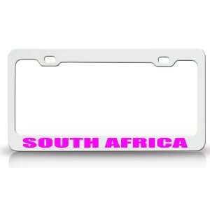 SOUTH AFRICA Country Steel Auto License Plate Frame Tag Holder White 