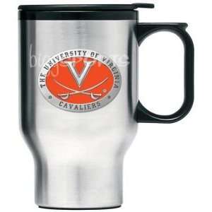  Virginia Cavaliers Stainless Steel Travel Mug: Sports 