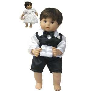  Bitty Twin Doll Clothes Tux Ring Bearer Outfit with Satin 