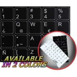 SPANISH LATIN AMERICAN STICKERS FOR KEYBOARD BLACK BACKGROUND (14x14 