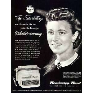  1952 Ad Remington Rand Typewriter Florence F. Ludwig R W 