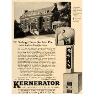 1927 Ad Herbert Lubin Producer Kernerator Incinerator   Original Print 
