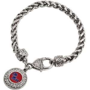 NCAA Mississippi Rebels Ladies Heart Clasp Bracelet   Cardinal:  