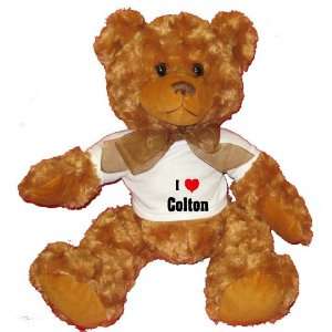   Love/Heart Colton Plush Teddy Bear with WHITE T Shirt: Toys & Games