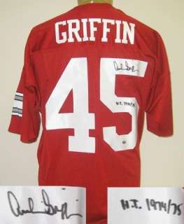 Archie Griffin Autographed Red Ohio State Jersey w/ HT  