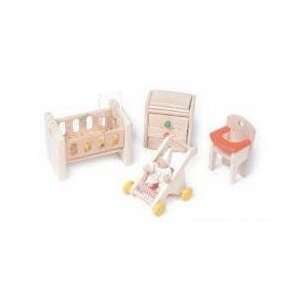 Wooden Nursery/Babys Room Doll House Furniture Set!: Toys 