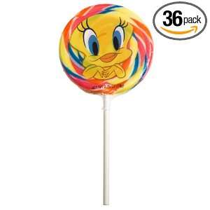 Looney Tunes Tweety Twirl Pop, 2.75 Ounce Lollipops (Pack of 36 