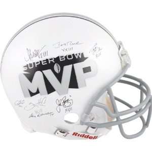  Super Bowl MVP Autographed Helmet  Details: 7 Signatures 