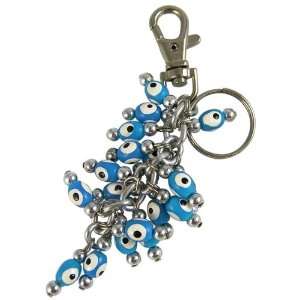  Handmade Baby Blue Evil Eye Lucky Key Chain: Jewelry