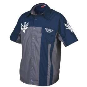  Fly Racing Pit Shirt   Small/Blue Automotive