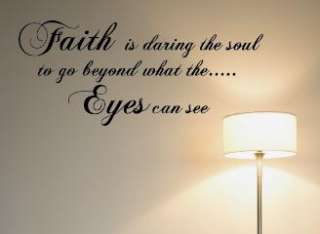 GF27 WALL ART QUOTE Faith is daring God Religious Decal  