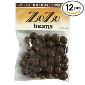 ZoZo Beans Milk Chocolate Espresso Beans, 2 Ounces (Pack of 12 