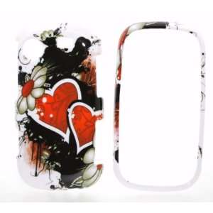  White with Double Red Heart Graffiti Samsung R630 / R631 