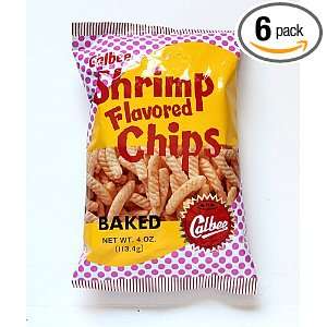 Calbee Shrimp flavored chips baked 4oz (Pack of 6)  