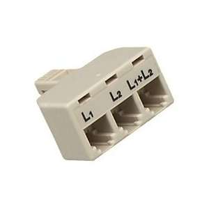  Arista 24 1435 Two Line Triplex Jack   Ivory Electronics