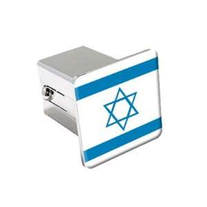 Israel Flag   Chrome 2 Tow Trailer Hitch Cover Plug
