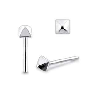  Plain Tetra Pyramid Straight Nose Pin Jewelry