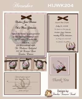 Delux Elegant Horseshoe Wedding Invitation Kit on CD  