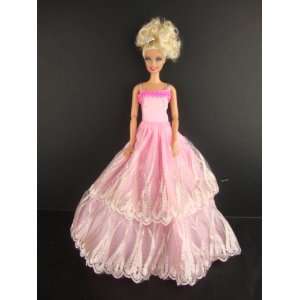 Classic Pink Ball Gown Made to Fit the Barbie Doll Toys 