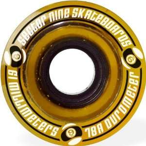  Sector 9 9 Ball 78a 61mm Clear Yellow Skate Wheels: Sports 