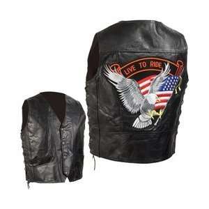   Leather Biker Vest Extra Large Live To Ride: Arts, Crafts & Sewing
